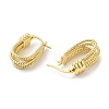 Rack Plating Brass Multi-line Hoop Earrings for Women EJEW-D059-29G-2