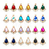 24Pcs 12 Colors Glass Rhinestone Pendants FIND-TA0001-90-2