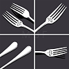 Globleland Word Pattern 304 Stainless Steel Fork AJEW-GL0001-17P-4