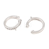 Brass Micro Pave Clear Cubic Zirconia Ear Cuff Findings KK-Z158-06P-2