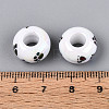 UV Plating Printed Opaque Acrylic European Beads MACR-N018-05A-4