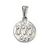 Textured 304 Stainless Steel Pendants STAS-A140-02P-7-1
