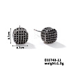 Chic Brass Cubic Zirconia Stud Earrings ZD1304-3-1