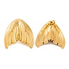 Ion Plating(IP) Mermaid Tail 304 Stainless Steel Stud Earrings for Women EJEW-L272-004G-2