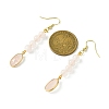 Rose Quartz Dangle Earring for Women EJEW-JE05928-02-3