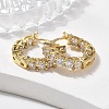 Brass Micro Pave Clear Cubic Zirconia Hoop Earrings EJEW-K083-42G-4