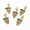Brass Micro Pave Cubic Zirconia European Dangle Charms LS-ZIRC-F074-05G-1