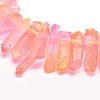 Electroplated Natural Quartz Crystal Beads Strands G-P368-06C-3
