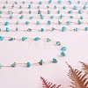 Synthetic Turquoise Chips Beaded Chains CHC-SZ0001-62K-4