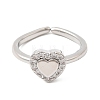Brass Micro Pave Cubic Zirconia Cuff Open Rings for Women RJEW-B160-10P-4