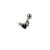 Angel Wing Heart 316L Surgical Stainless Steel Pave Cubic Zirconia Tongue Rings FS-WG901EE-10-1