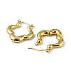 Ion Plating(IP) 304 Stainless Steel Flower Hoop Earrings for Women EJEW-I284-13G-2