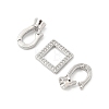 Brass Micro Pave Clear Cubic Zirconia Fold Over Clasps KK-U059-18P-2