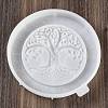 Flat Round with Tree of Life & Runes DIY Wall Decoration Silicone Molds SIL-F007-04-2