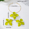 Flower Alloy Stud Earrings & Pendant Choker Sets for Women WGECDA8-01-4