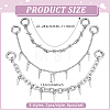 6Pcs 3 Styles Aluminum Cable Chain Boot Strap Chains HJEW-PH02514-2