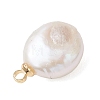Natural Nucleated Pearl Keshi Pearl Flat Round Charms PALLOY-JF04781-4