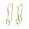 Rack Plating Brass Pave Cubic Zirconia Earring Hooks KK-O143-19G-1
