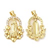 Rack Plating Brass Micro Pave Cubic Zirconia Pendants KK-M252-05G-1