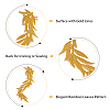2 Pairs 2 Colors Polyester Metallic Thread Embroidery Leaf Appliques DIY-FH0005-82-4
