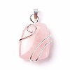 Natural Rose Quartz Pendants G-I220-D04-1