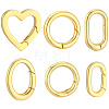 6Pcs 6 Styles Brass Spring Gate Rings KK-BBC0028-45-7
