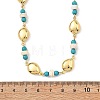 Ocean Dyed Synthetic Turquoise Beads & 304 Stainless Steel Link Chain Necklaces GG-NJEW-JN06337-01-4