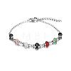 Bohemian Natural Black Agate Beaded Link Bracelets OT4085-2-2