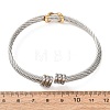 Duo Tone 304 Stainless Steel Infinity Twisted Open Cuff Bangles for Women SA-CBA2192-04GP-5