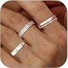 3Pcs 3 Styles Zinc Alloy Micro Pave Clear Cubic Zirconia Finger Rings FS-WG142C0-04-1