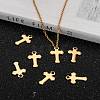 Ion Plating(IP) 304 Stainless Steel Tiny Cross Charms X-STAS-L159-06G-6