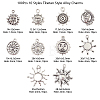 100Pcs 10 Styles Tibetan Style Alloy Charms TIBEP-CJ0001-59-3