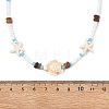 Boho Sea Turtle & Starfish Shell & Synthetic Turquoise Beaded Necklaces NJEW-JN06015-3