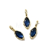 Horse Eye Brass Glass Charms KK-C134-18G-2