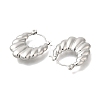 304 Stainless Steel Croissant Oval Hoop Earrings for Women EJEW-S227-68P-2