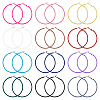 12 Pairs 12 Colors Alloy Huggie Hoop Earrings EJEW-DC0001-43-1