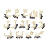 15Pcs Brass Micro Pave Cubic Zirconia Pendants KK-Z151-15G-03-1