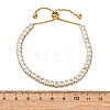 304 Stainless Steel Pave Clear Cubic Zirconia Tennis Bracelets BJEW-G754-03G-02-5
