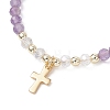 Mixed Stone Braided Bead Bracelets BJEW-JB12958-01-4