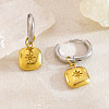 304 Stainless Steel Micro Pave Cubic Zirconia Hoop Dangle Earrings for Women WGE2C14-01-1