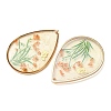 Brass & Transparent Epoxy Resin & Dried Flower Pendants RESI-G133-02G-03-2