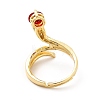Cubic Zirconia Snake with Glass Wrap Adjustable Ring KK-H439-02B-G-3
