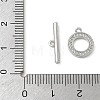 Brass Micro Pave Clear Cubic Zirconia Toggle Clasps CU-CBAC675-06P-3