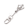 Stainless Steel Braided Chain Macrame Pouch Empty Stone Holder Pendant Decorations HJEW-JM02055-4