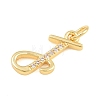 Brass Micro Pave Clear Cubic Zirconia Pendants CU-CBA7939-01T-G-2