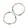 4mm Faceted Natural Mixed Gemstone Round Beaded Stretch Bracelets for Women BJEW-JB10735-1