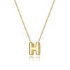 Brass Initial Pendant Box Chain Necklaces for Women FS-WG5C822-08-1