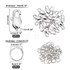20Pcs 316 Surgical Stainless Steel Lobster Claw Clasps STAS-DC0002-30-3