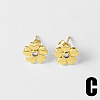 Brass & Cubic Zirconia Stud Earrings WGAF93C-03-1