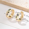 Brass Micro Pave Cubic Zirconia Hoop Earrings LS-EJEW-H152-01A-G-1